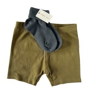 Colored Organics pajama shorts & Jamie Kay socks